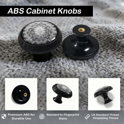 Artinhand 4 Pack White Dandelion Cabinet Knobs for Kitchen Bathroom