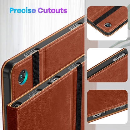 DTTO for Samsung Galaxy Tab A9 Plus 11 inch Case 2023, Premium Leather Business Folio Stand Cover with Hand Strap for Galaxy Tab A9+ 11’’ 2023 Model (SM-X210/X216/X218) - Auto Wake/Sleep, Brown