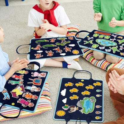 SmoothNovelty 4 Pack Felt Board Stories Set Flannel Felt Story Board Pieces for Storytelling (Fairy Stories)