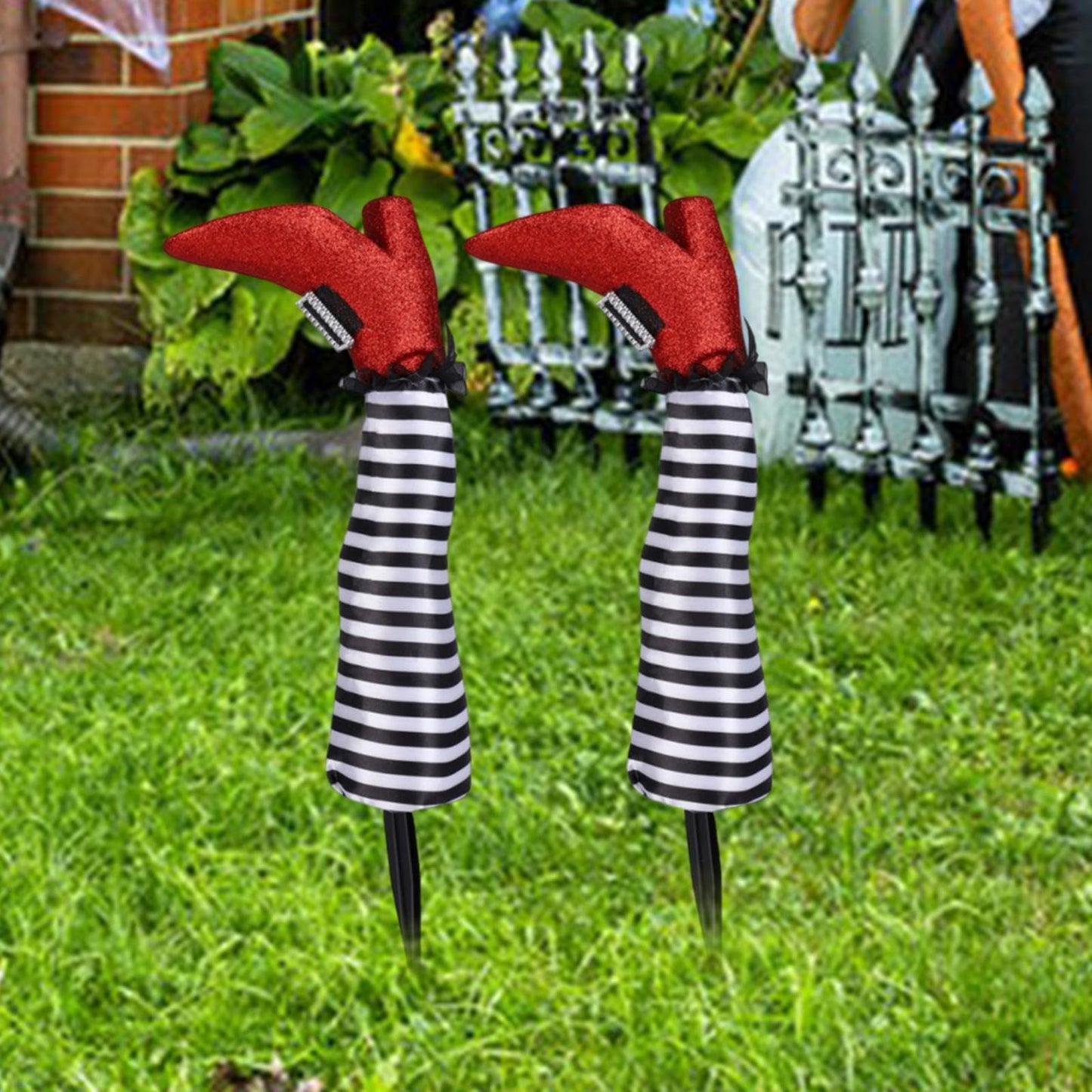 ＫＬＫＣＭＳ Halloween Upside Down Witch Legs with Stake Lawn Versatile Patios Yard Stake