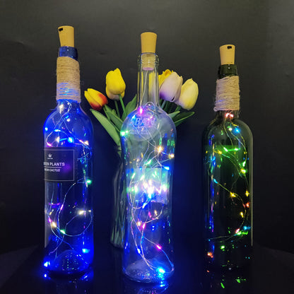 SmilingTown Wine Bottle Lights with Cork 15Pack 10 LED 40 Inches Battery Operated Silver Wire Liquor Fairy Mini String Lights for Party Christmas Halloween Wedding Decoration