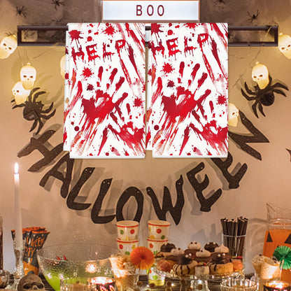 JarThenaAMCS Halloween Kitchen Dish Towel Bloody Handprint Dishcloth 18 x 28 Inch Hand Drying Tea Towel for Cooking Baking Cleaning, 2Pcs
