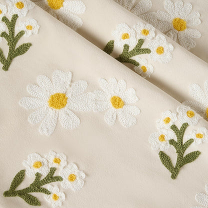 Softalker Spring Summer Outdoor Floral Throw Pillow Covers 18 x 18 Inch Set of 1, Farmhouse Embroidered Decorative Flowers Cushion Covers, Soft Velvet Pillow Cases for Couch Sofa Home Decor, Beige