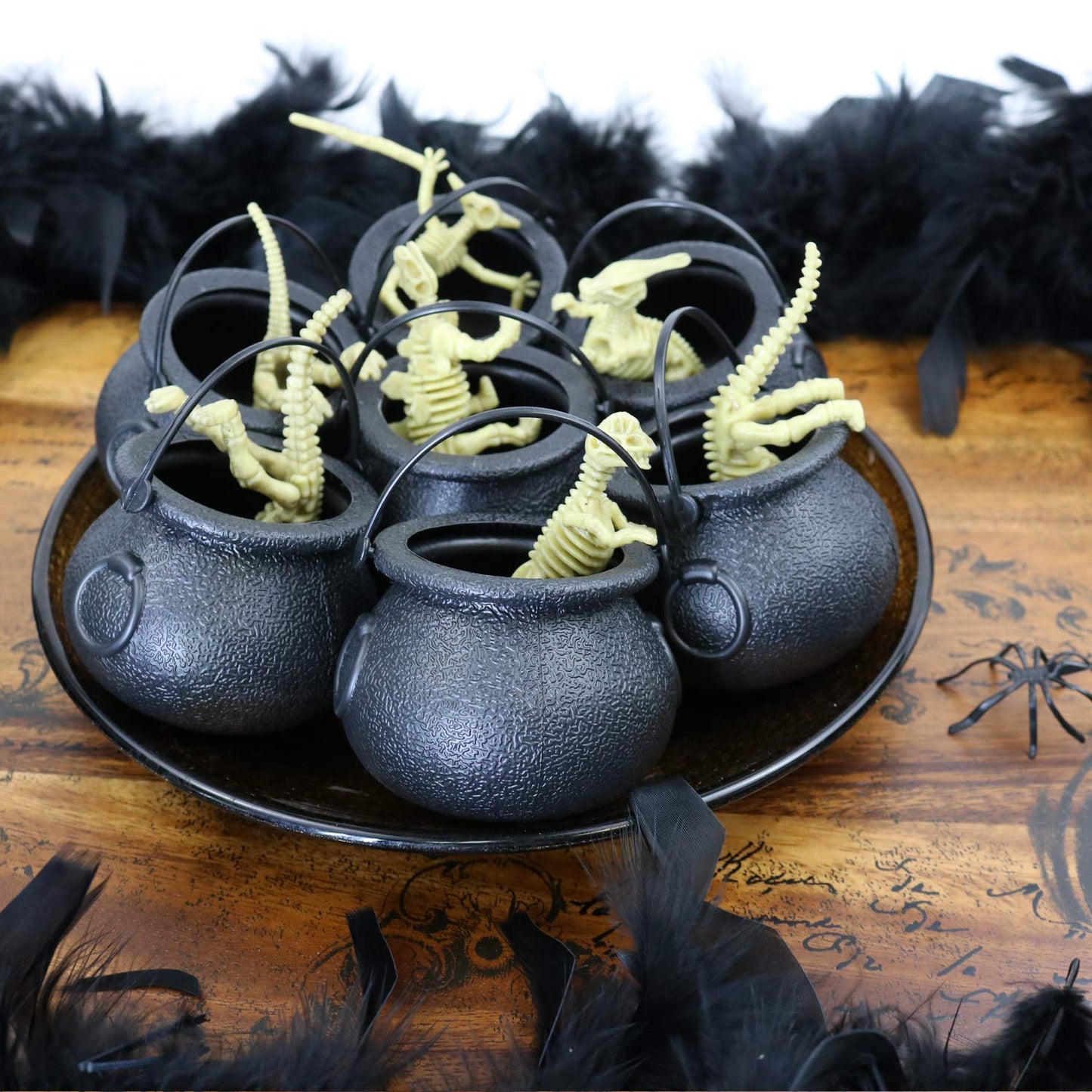 GIFTEXPRESS Mini Cauldron Kettles Novelty Candy Kettles for St Patrick Decoration, Pot of Gold Cauldron, Halloween Black Cauldrons Candy Holder, Witches Cauldron, Cauldron Pot Party Favors (12 Pack)