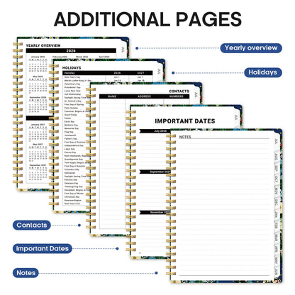Planner 2026–2027, Weekly & Monthly Academic Organizer for School Year, Jul 2026–Jun 2027, Hardcover Planner with Tabs, Back to School Essential, 6.3" x 8.5", Wildflower Meadow