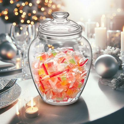 Amazing Abby - Sugar Sugar - 140-Ounce Plastic Candy Jar with Lid, Large Cookie Jar (7.5"(D) x 10.5"(H)), Apothecary Jar, BPA-Free, Shatter-Proof, Dishwasher-Safe, Great for Candy Buffet
