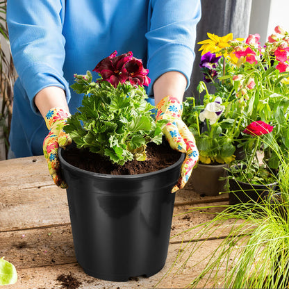 OUPSAUI 1 Gallon Pots for Plants, 6.7 Inch Plant Pots with Drainage Holes, Sturdy Plastic Large Nursery Pot, 1 Gallon Nursery Pots for Seedlings, Succulents, Cuttings