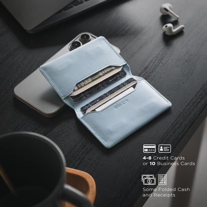 VULKIT Slim Minimalist Card Holder RFID Blocking Leather Credit Card Holder Front Pocket Wallet Magnetic Closure