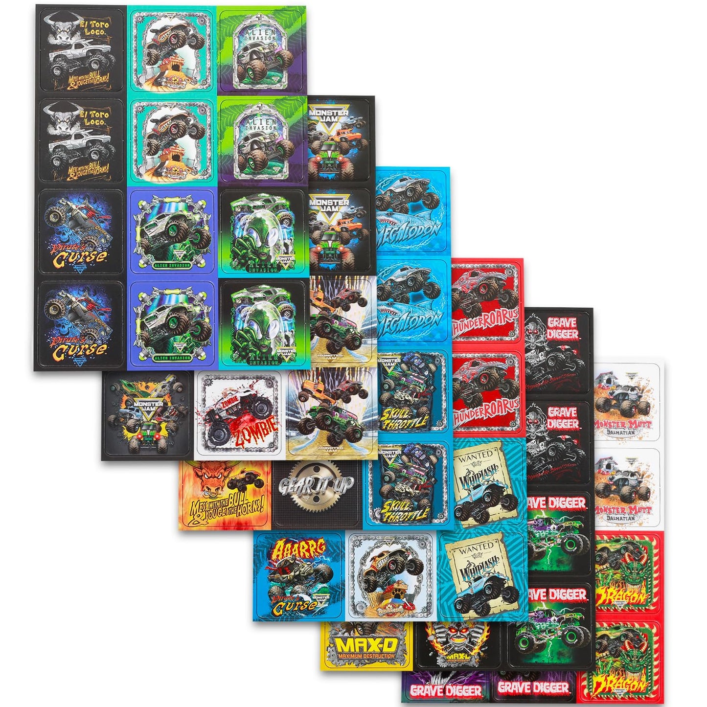 Monster Jam Memory Game Set - Educational Toy Bundle with Truck Card Matching Game Plus Stickers, More | Monster Jam Learning Toy for Boys, Kids
