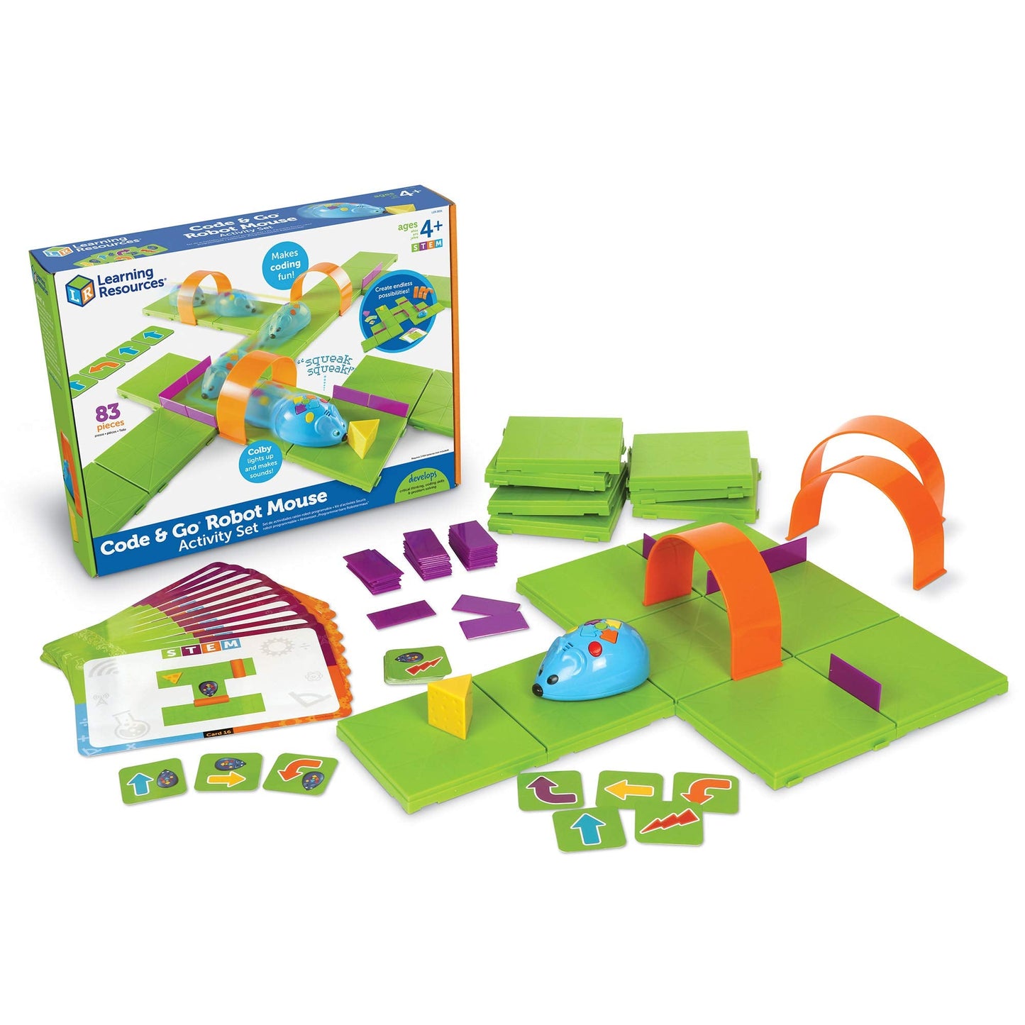 Learning Resources Code & Go Robot Mouse Classroom Set, ScreenΓÇæFree STEM Coding Kit with Activity Sets, Robots & Math Games, Ages 5+