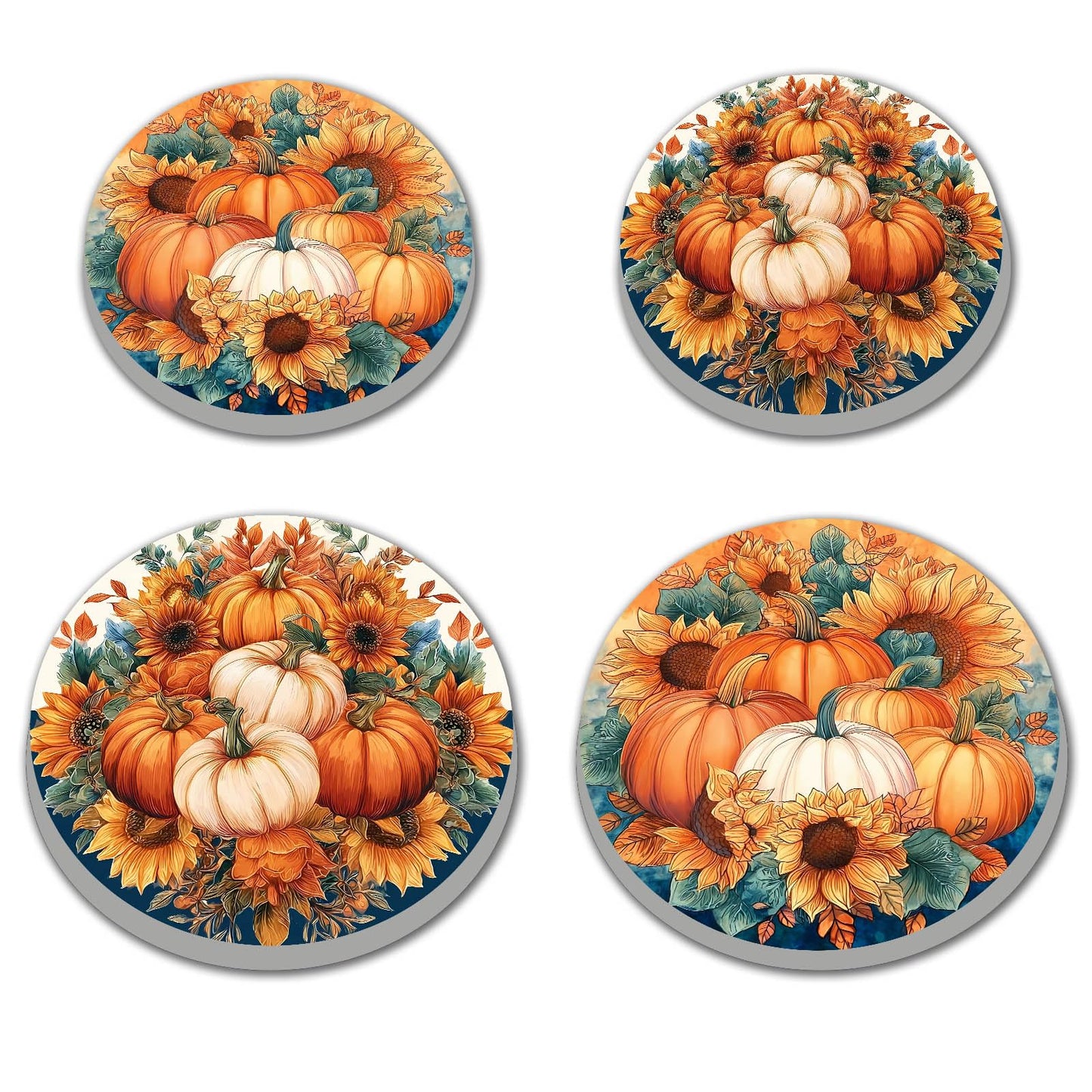 Autumn Pumkin Art Electric Stove Burner Covers,4 Pcs Halloween Pumkin,Sunflowers Stove Burner Covers,Thankgiving Stove Burner Cover,8 Inch and 10 Inch, Fall Metal Cooktop Home kitchen Decorative