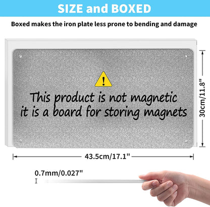 2Pack Magnetic Board,17.1" x 11.8" Magnet Display,for Magnets and Bulletin Board,Suitable for Wall, Refrigerator, Compartment, Cabinet etc,Comes with Dual Lock Tape for Easy Hanging (silver1