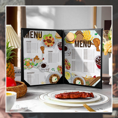 Skyygemm 16 Pcs Leather Menu Covers Holders for 8.5 x 11 Inches, Waterproof Four View Leather Dinner Menu Holder Covers for Restaurant, Hotel, Bar