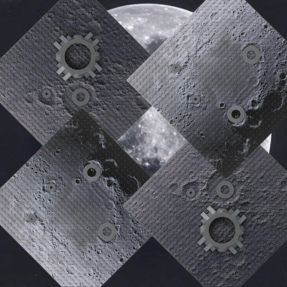 Feleph Space Moon Baseplate 10x10 inches Classic Building Blocks Base Plate Gray Compatible with Major Brands - 4PCS