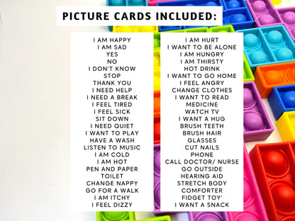Plastic Communication Cards for Non Verbal Children and Adults with Autism, Speech Delay Visual aid