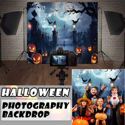 Preboun Halloween Garage Door Banner Large Hanging Backdrop Door Cover Halloween Garage Wall Decorations for Outdoor Holiday (7 x 8 ft)