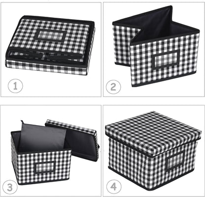 Greeting Card Organizer and Storage Box with 15 Adjustable Dividers, Stores 140+ Cards, Suitable for Storing Greeting Cards, Envelopes, Stickers, Photos, Notecards and More,2-Pack