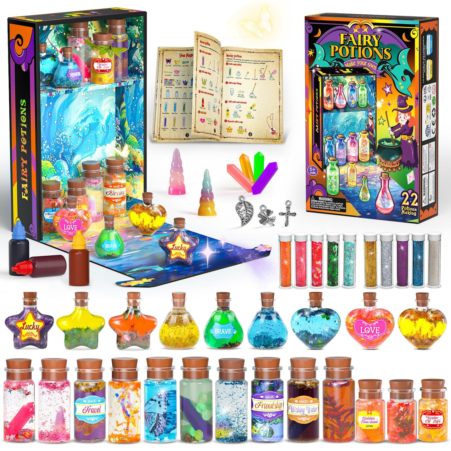 Magic Potion Kit for Girls,22 Potions Magic Mix Set for Kids 6 7 8 9 10 11 12 Years Mystery Potion Making kit Art Craft Kit Gifts Toys for Christmas Halloween Birthday