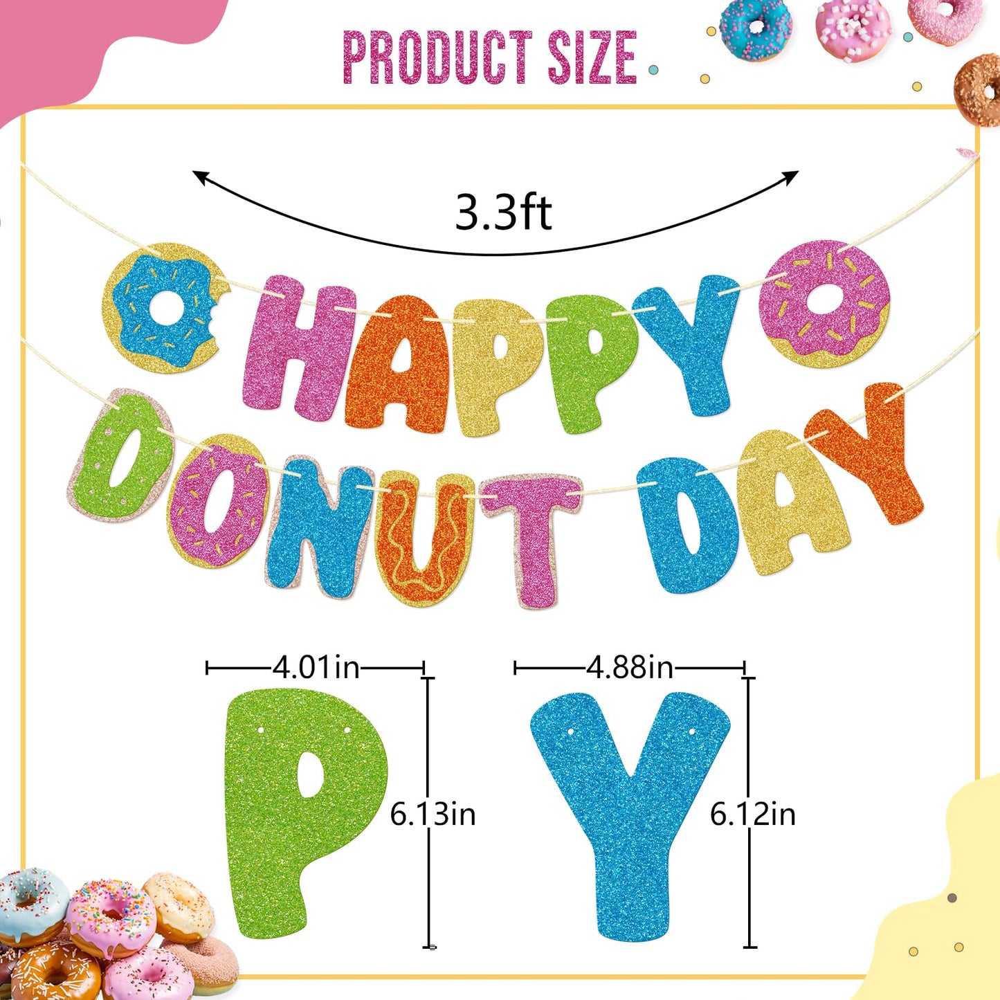 Happy Donut Day Banner, Pre-Strung