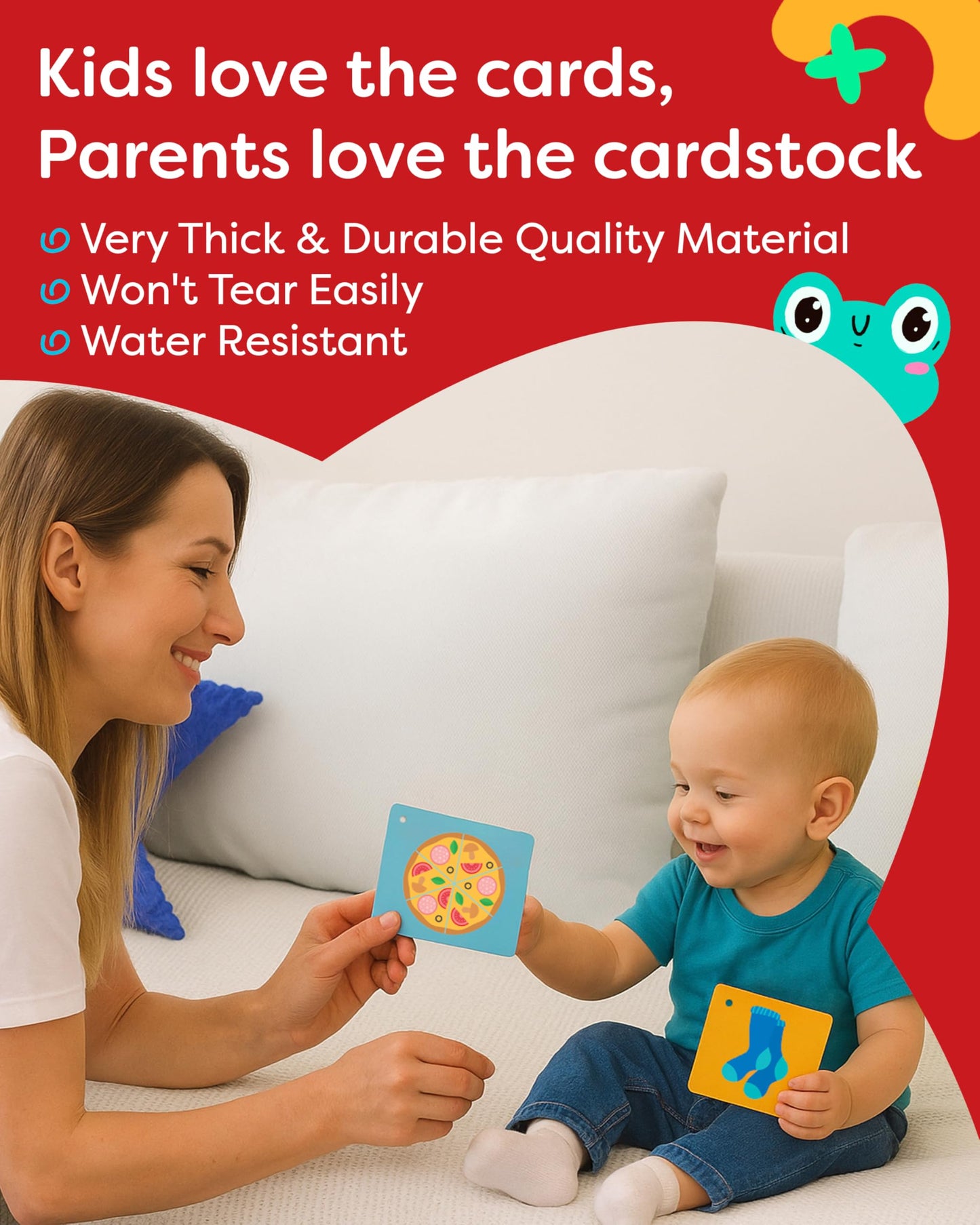 100 First Words Flash Cards – High Contrast Picture Flashcards – Educational Learning for Speech and Early Vocabulary Featuring Animals, Food, Transport, Family, Clothes and More
