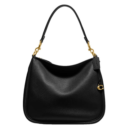 COACH Soft Pebble Leather Cary Shoulder Women’s Leather Bag - Zippered Closure - Exterior Back Pocket Black One Size One Size