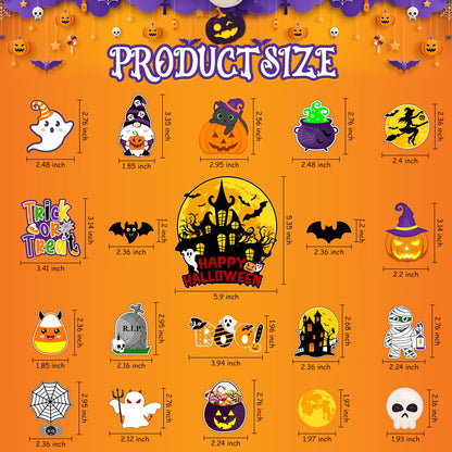 20PCS Halloween Refrigerator Magnets, Pumpkin Fridge Magnet Sticker Trick or Treat Strong Magnet Removable Halloween Decorative Magnets for Fridge Whiteboard Locker