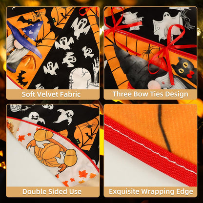 Sozize Fall Halloween Tree Skirt 36 Inch Reversible Thanksgiving Day Double Sided Print Mat Christmas Party Supplies for Home Tabletop Trees Holiday Decoration