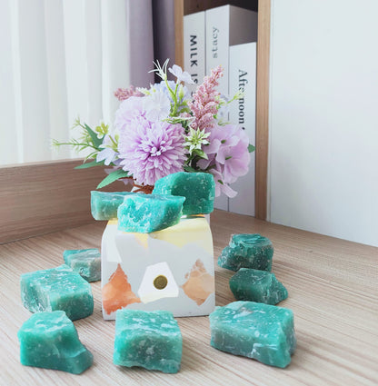 1 lb Rough Crystals Bulk Raw Amazonite Healing Stones for Tumbling, Wire Wrapping, Wicca Reiki,Meditation