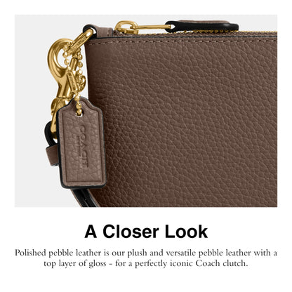COACH Polished Pebble Leather Small Wristlet