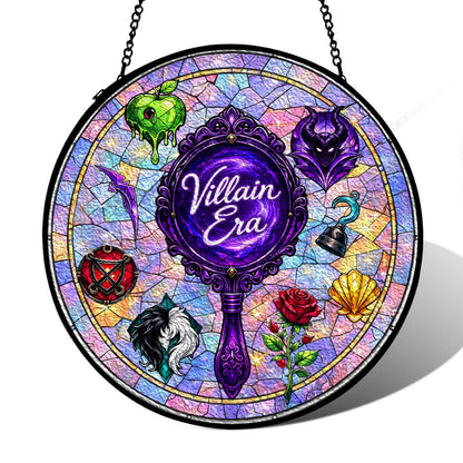 365RUSTIC Villain Era Suncatcher Stained Glass Window Hanging The Witch Art Decor Evil Magic Mirror Ornament, Dark Fairytale Movie Fan Gifts Goth Wall Art Birthday Gifts for Women Girl 7.8 in
