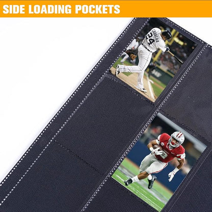 1000+ Pockets Trading Card Binder, 16 Pocket Ringless Side Loading Card Holder Album, Trading Card Album Fit for YuGiOh, MTG, TCG, Game Cards, Sports Cards, Business Cards (Purple)