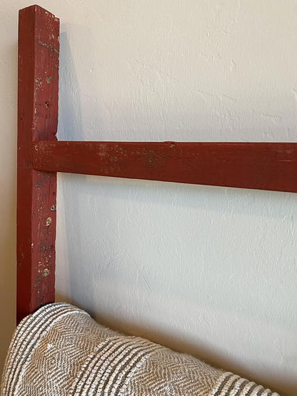 BARNWOODUSA Rustic Farmhouse Decorative Ladder - Our 5 ft Ladder can be Mounted Horizontally or Vertically and is Crafted from Upcycled Wood No Assembly Required Rustic Red