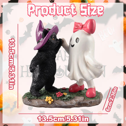 PAJH Halloween Decorations Indoor Ghost Gifts, Black Cat Ghost