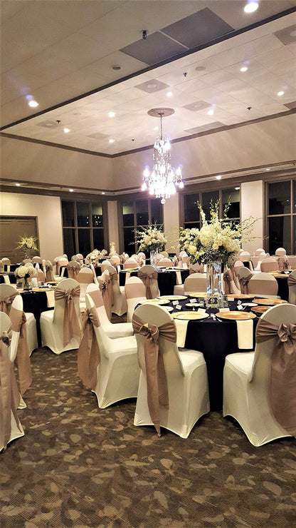 Obstal 10 PCS Satin Chair Sashes Bows for Wedding Reception- Universal Chair Cover Back Tie Supplies for Banquet, Party, Hotel Event Decorations