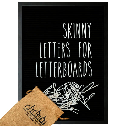 Skinny Felt Board Letters Only Set NO BOARD INCLUDED, Rae Inspired Font Farmhouse Decor Accessory, 2 Inch White Plastic Letters Numbers Symbols For Changeable Felt Letter Board Message Bulletin