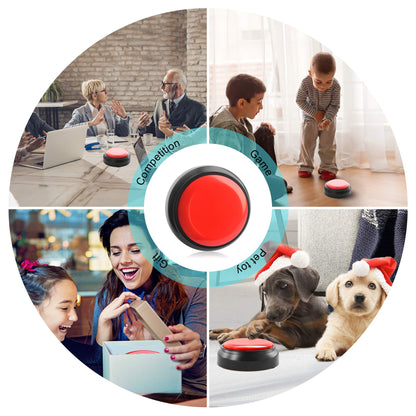 Crsfoisr Recordable Sound Button - Pet Training Voice Recorder Buttons | 30-Second Custom Prank Sound Button for Gifts, Parties & Dog Commands Talking Answer Buzzers Funny Buttons (Battery Included)