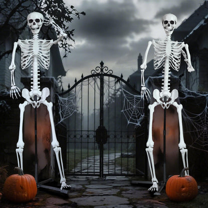 LOSFOTBO 7.9Ft/240cm Giant Skeleton Poseable Skeleton Realistic Full Body Bones for Halloween Decorations