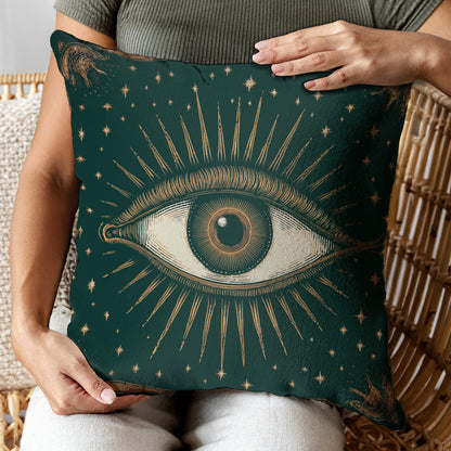 RBAFAO Gothic Floral Throw Pillow Cover, Darkly Elegant Floral Decorative Pillow Spooky Tiki Skull Flower Motif, Witchy Art Deco Pillowcase Cushion Cover for Bed Sofa Living Room (Green, 18x18inches)