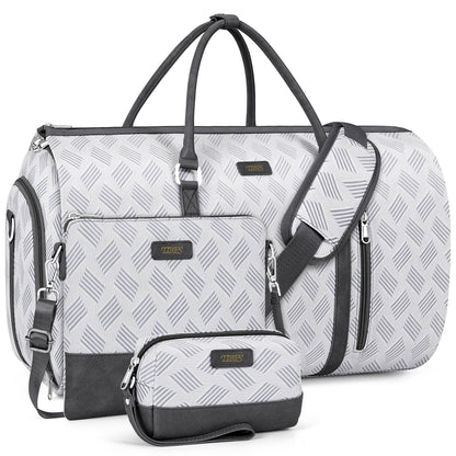 Convertible Garment Duffel Bag for Travel - Carry On Garment Bags With Toiletry Bag Large Weekender Bag for Men Women 2 in 1 Hanging Suitcase Suit Travel Duffel Overnight Bags 4pcs Set