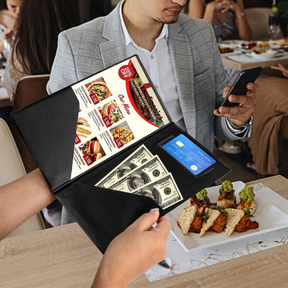 50 Pcs Server Books, Check Presenters for Restaurants, PVC Server Books for Waitress Guest Check Holder