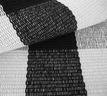 Levinis Buffalo Check Rug 3' x 5' - Retro Farmhouse Lattice Area Rugs - Black and White Checkered Plaid Rug for Front Porch/Kitchen/Bedroom, 35.4" x 59"