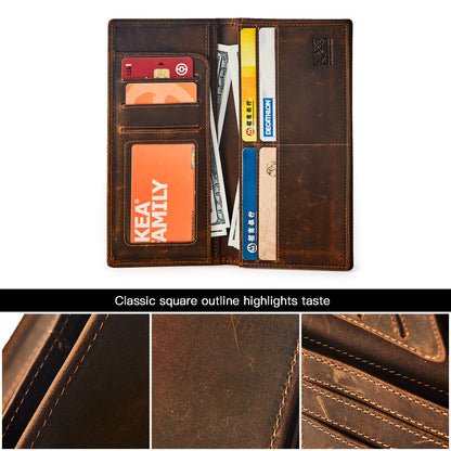 Plinvo Vintage Genuine Leather Wallet for Men, Bifold Slim Design with RFID Blocking and Gift Box (Brown2)