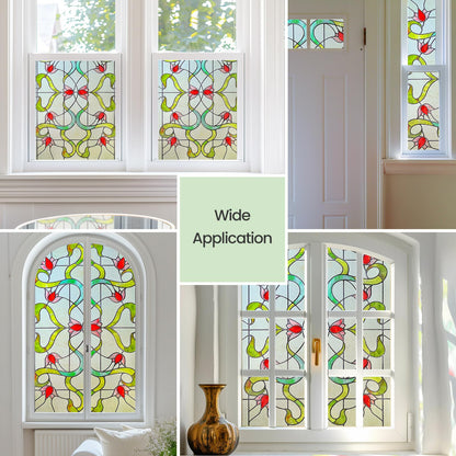 Decorative Window Privacy Film for Bathroom,Front Door,Home (Garden of Eden, 23.6inch x 35.4inch)