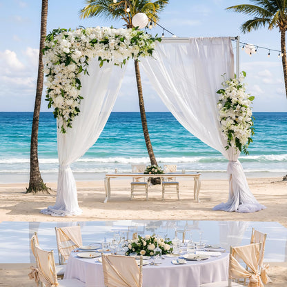 Qoolfoto Pipe and Drape Backdrop Stand, 10x10ft Heavy Duty Adjustable Backdrop Frame with Metal Base, Background Holder for Parties Photography Wedding Photoshoot Decoration