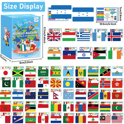 Countries of The World Flashcards Country Flag Continent Capital Language Learning Flash Cards Laminated Geography Culture Educational Cards Game Gift for Adults Family Classroom Teachers Students
