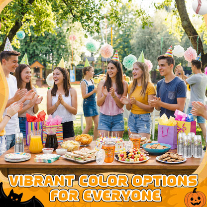 Rtteri 50 Sets Spooky Summer Plastic Cups with Lids and Straws 16 oz Disposable Clear Ghost Themed Cups Bulk for Iced Coffee Juice, Summer Halloween Birthday Party Decorations