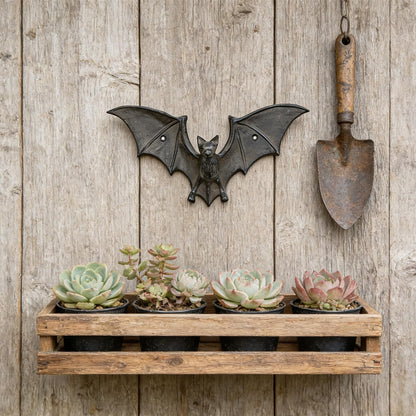 Womeet Rustic Cast Iron Coat Hooks, Wall Mounted Bat Hook Holder, Unique Farmhouse Decorative Hooks, Heavy Duty Wall Hooks for Hanging Coats, Hats, Bathrooms Towels