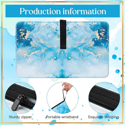 Card Binder 4/9 Pocket PU Waterproof Trading Binder Compatible with Mtg/ygo/tcg for 400/900 Portable Album Holder with Zipper Wristband Card Organizer