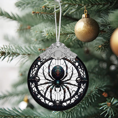 Christmas Ornament, Stained Glass Ornament, Christmas Decorations for Tree, Holiday Ornament, Unique Gift Idea - Dark Spider