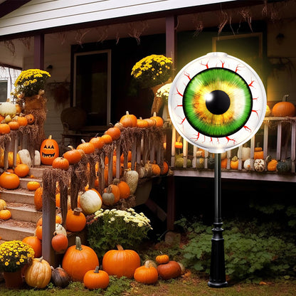 Retisee Halloween Pumpkin Eyeball Post Light Cover Jack O Lantern Lamp Shade 20 D x 22 H Eyeball Lamp Shade Plastic Pumpkin Light Shade for Porch Garage Front Door Outdoor(1 Pack,Eyeball)